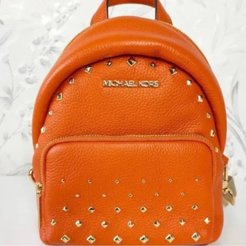 Michael Kors Orange Studded Backpack